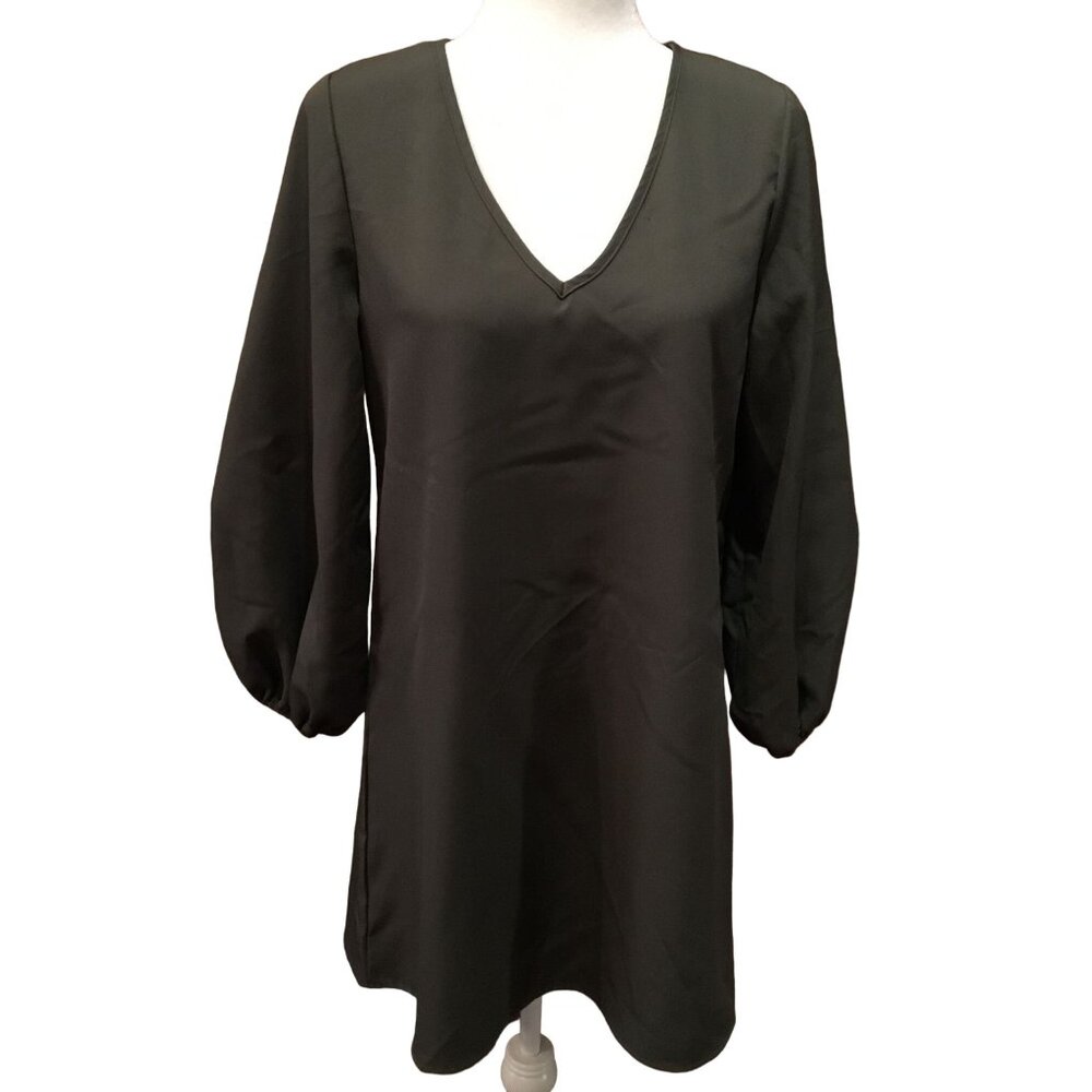 Solersun Womens Olive Green Long Sleeve V-Neck Tunic Dress Size Medium